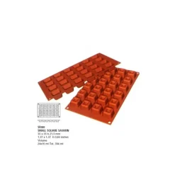 Moule silicone mini savarins carrés