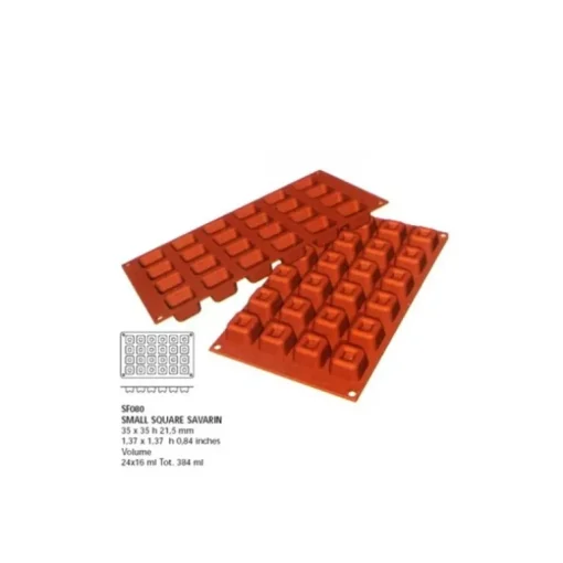 Moule silicone mini savarins carrés