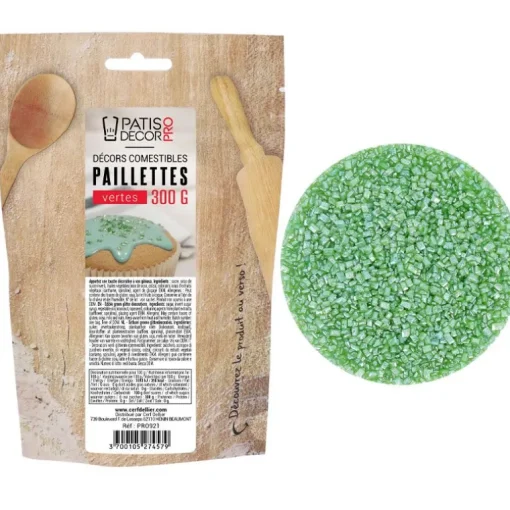 Paillettes comestibles vertes 300 g