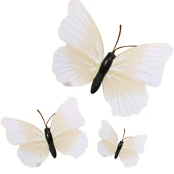 Papillons ivoires aimantés assortis (x3)
