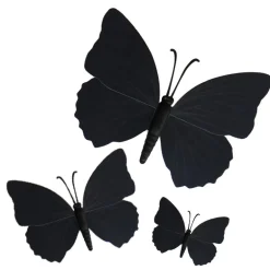 Papillons noirs aimantés assortis (x3)