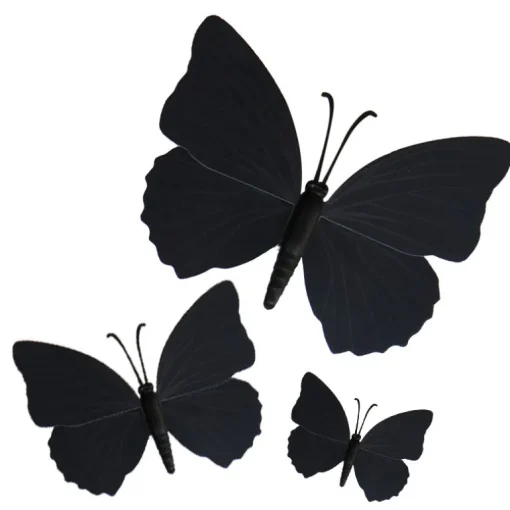 Papillons noirs aimantés assortis (x3)