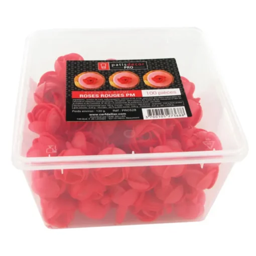 Petites roses rouges en azyme (x100)