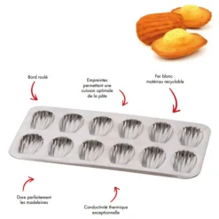 Plaque à 12 madeleines en fer blanc Gobel
