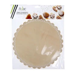 Plateau de présentation rond en bois - Ø 28,5 cm