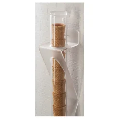 Porte-cornets à glace mural PMMA hauteur 56 cm