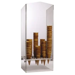 Porte-cornets à glace plexiglass 6 trous 31 mm et 12 trous 26 mm