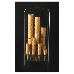 Porte-cornets à glace plexiglass 6 trous 31 mm et 12 trous 26 mm