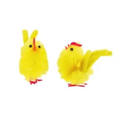 Poussin de pâques jaune à crête (x3)