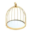 Présentoir cage à oiseaux doré 21 cm