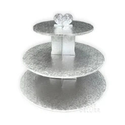 Présentoir cupcakes argent rond