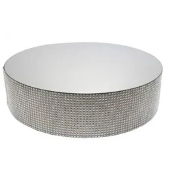 Présentoir gâteau effet miroir et contour en strass 25 cm