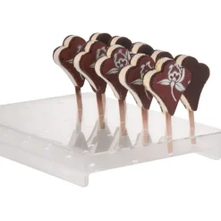 Présentoir transparent pour 24 sucettes glacées 36x16,5 cm