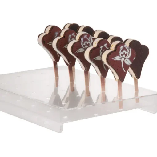 Présentoir transparent pour 24 sucettes glacées 36x16,5 cm