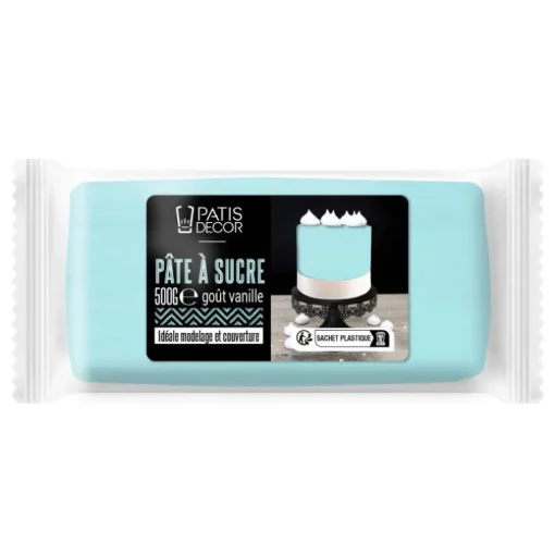 Pâte à sucre bleu ciel 500 g - DDM 09/24
