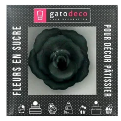 Rose noire en pastillage 9 cm