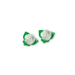 Roses blanches avec feuilles x10