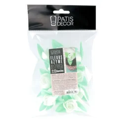 Roses blanches avec feuilles x10