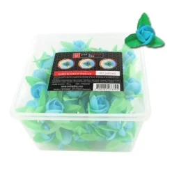 Roses bleues et feuilles en azyme (x80)