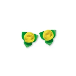 Roses jaunes avec feuilles x10
