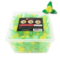 Roses jaunes et feuilles en azyme (x80)
