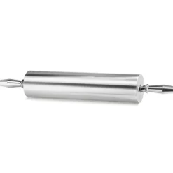 Rouleau à pâte aluminium avec poignées tournantes 38 cm diamêtre 9 cm