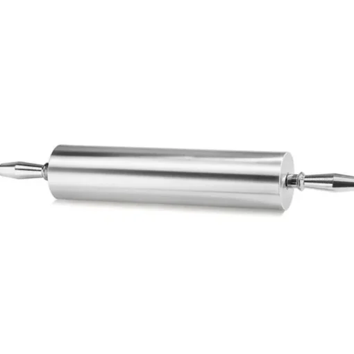 Rouleau à pâte aluminium avec poignées tournantes 38 cm diamêtre 9 cm