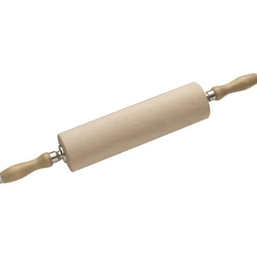 Rouleau à pâte avec poignées en hêtre diamêtre 8 cm 30 cm