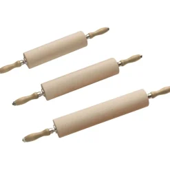 Rouleau à pâte avec poignées en hêtre diamêtre 8 cm 35 cm