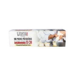Rouleau de 100 poches pâtissières à usage unique 55 cm
