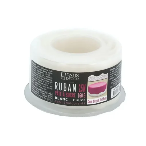 Ruban pâte à sucre bulles h 3 cm (2,5 m)