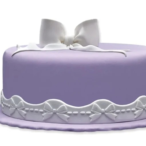 Ruban pâte à sucre noeuds blanc h 3 cm (2,5 m)