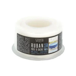 Ruban pâte à sucre noeuds blanc h 3 cm (2,5 m)