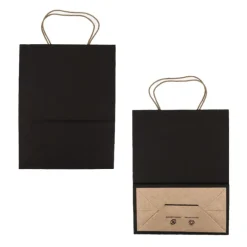 Sac en papier noir - 21x11x27 cm