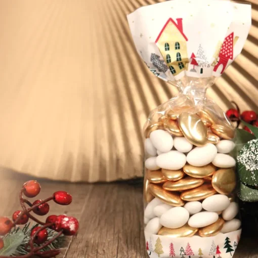 Sachets polypro Village de Noël 10 x 22 cm (x5)