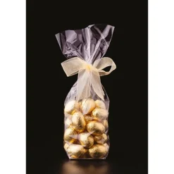 Sachets polypropylène 12 x 26cm fond carton + liens (x10)