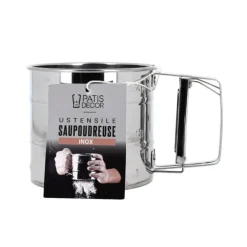 Saupoudreuse inox avec tamis et poignée