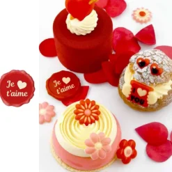 Sceau chocolat blanc Je t'aime + coeur (x70)