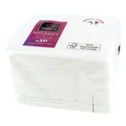 50 Serviettes de table blanches