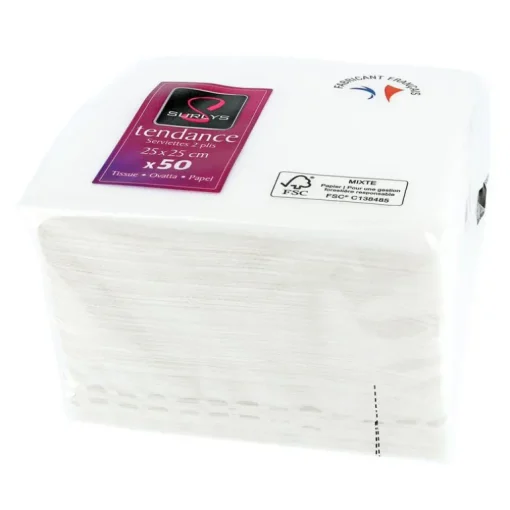 50 Serviettes de table blanches