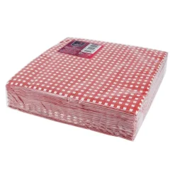50 Serviettes de table vichy rouge