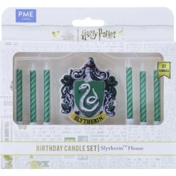 Set de 7 bougies d'anniversaire Serpentard Harry Potter