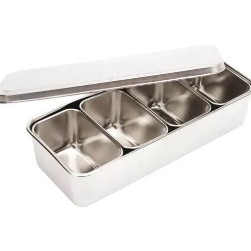 Set de 5 mini-plats japonais inox pour mise en place