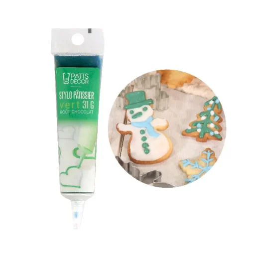 Stylo pâtissier vert goût chocolat Patisdécor