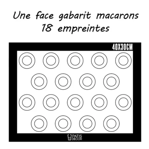 Tapis de cuisson silicone spécial macarons & éclairs 40 x 30 cm