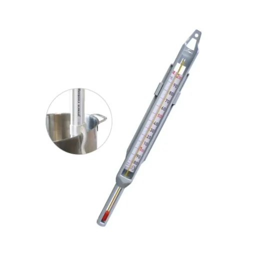 Thermomètre confiseur en verre avec gaine de protection +80 +200°C
