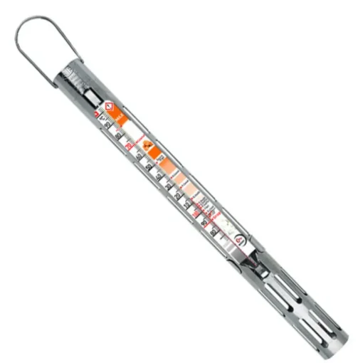 Thermomètre confiseur gaine inox +80 +200°C avec zones couleurs