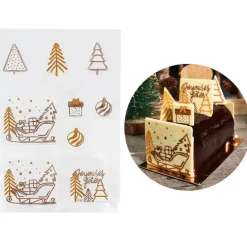 Transfert chocolat thème Noël moderne
