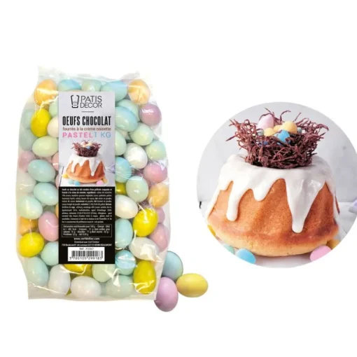 Œufs de caille en chocolat fourrés pastel 1 kg